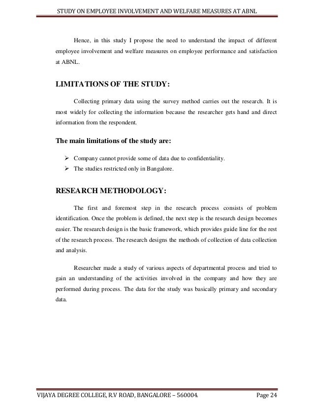 employee welfare measures project ppt summer internship project report on employee welfare
